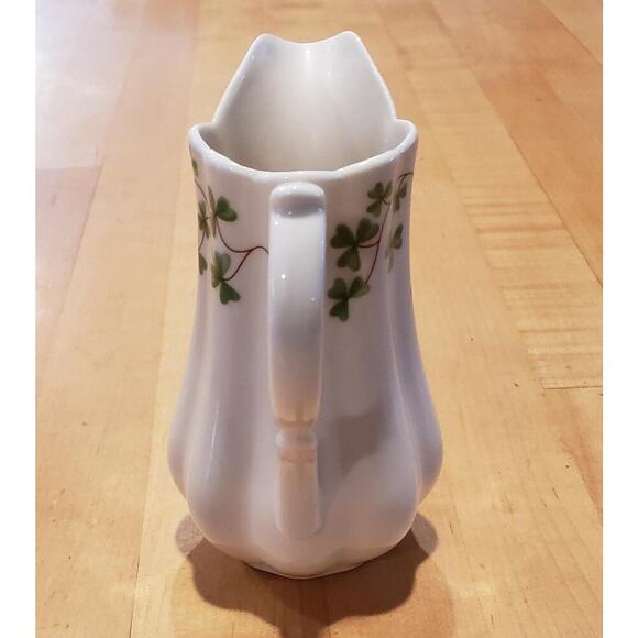 Vintage Shamrock Porcelain Creamer Pitcher 5" Ivy Ireland Irish Shannon Vase - Picture 14 of 16